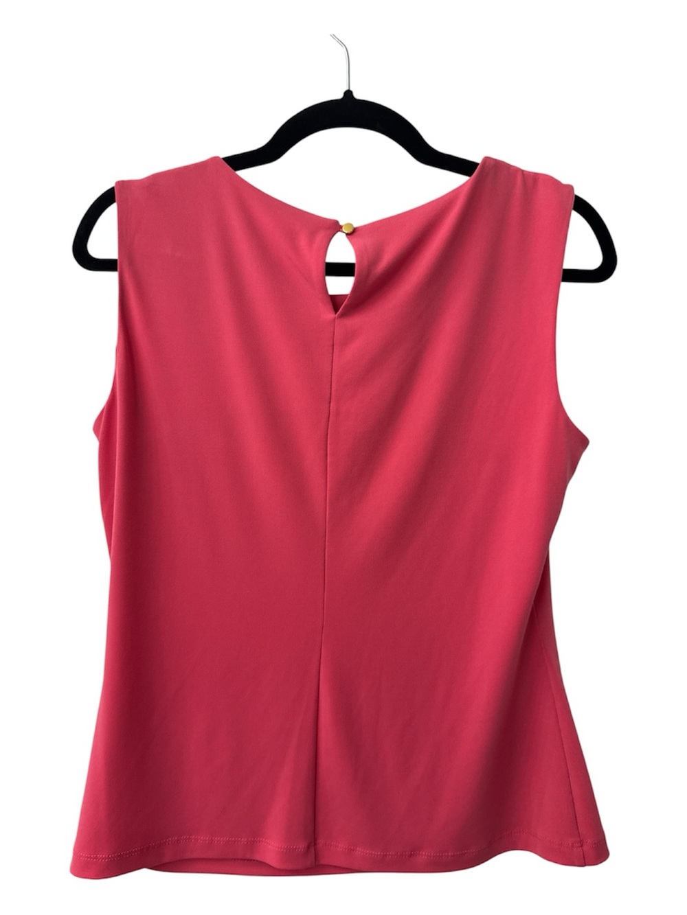 Calvin Klein Coral-Salmon Pleated Neck Sleeveless Camisole - Picture 4 of 4
